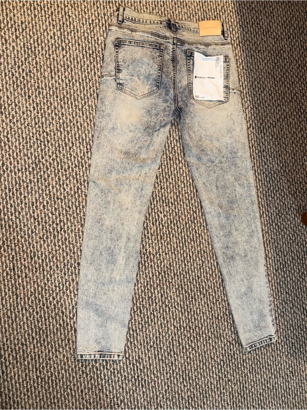 PURPLE-BRAND LABEL Light Acid-Wash Men’s Jeans - Slim Fit